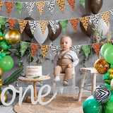 5 Pcs Jungle Zoo Animal Print Decoration Safari Birthday Banner Wild