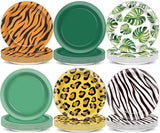 60Pcs Jungle Safari Party Paper Plates for Wild Animal Party