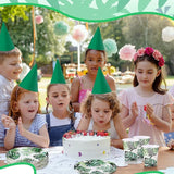 350 Pcs Luau Party Supplies Hawaiian Tropical Palm Leaves Tableware