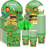 210 Pcs Happy St Patrick's Day Party Supplies Plates Napkins Cups