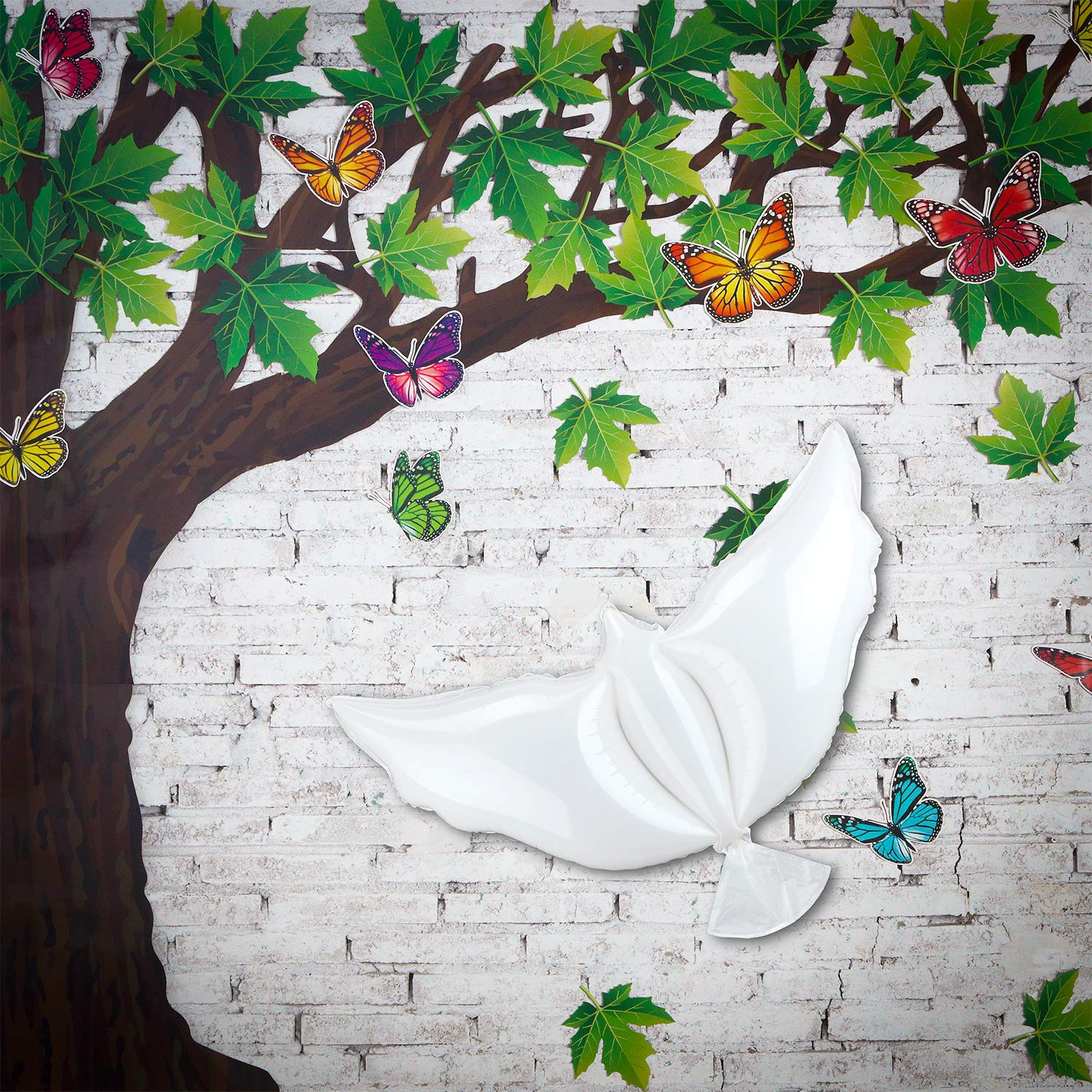 Sumind 4 Pieces Peace Dove Balloons White Memorial Balloons Pigeon