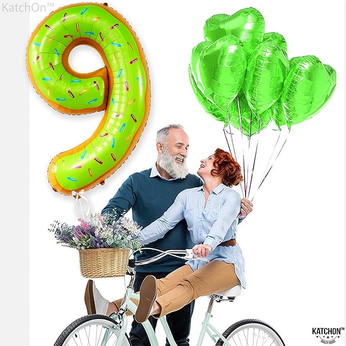 KatchOn, Huge Number 9 Donut Balloon - 40 Inch | Foil 9 Birthday