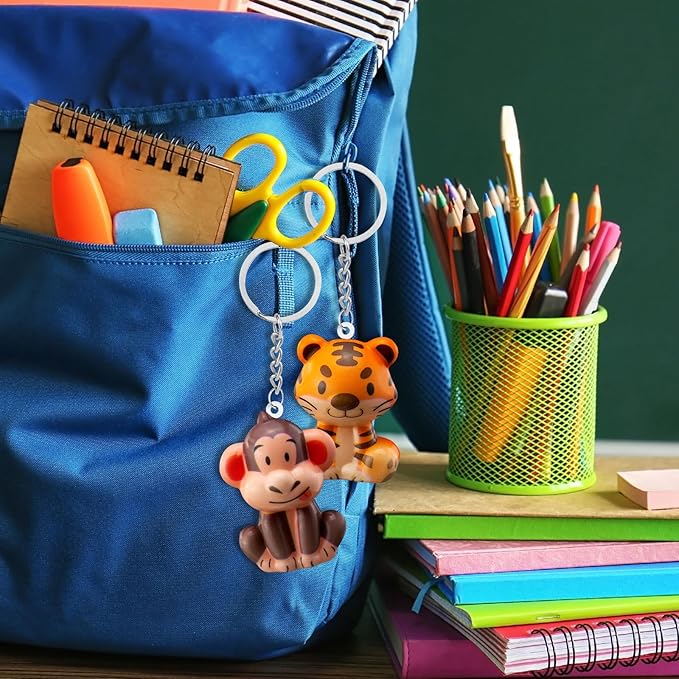 Party Favors for Kids 24PCS Safari Animal Cute Squishy Keychains