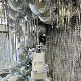 40Pcs Disco Ball Cake Toppers Silver Balls Cake Decorations with