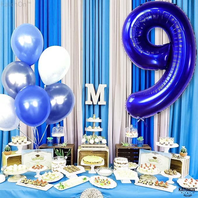 KatchOn, Giant Royal Blue Number 9 Balloon - 40 Inch | Foil 9