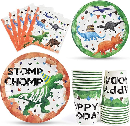 Watercolor Dinosaur Party Supplies Disposable Dinosaur Party