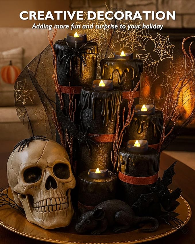 Homemory Black Tea Lights Candles Battery Operated, 200+Hour Flameless