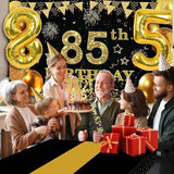 85th Birthday Decorations Men Women with 85th Birthday Banner Black