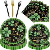 St Patricks Day Plates and Napkins Decorations 96PCS Lucky