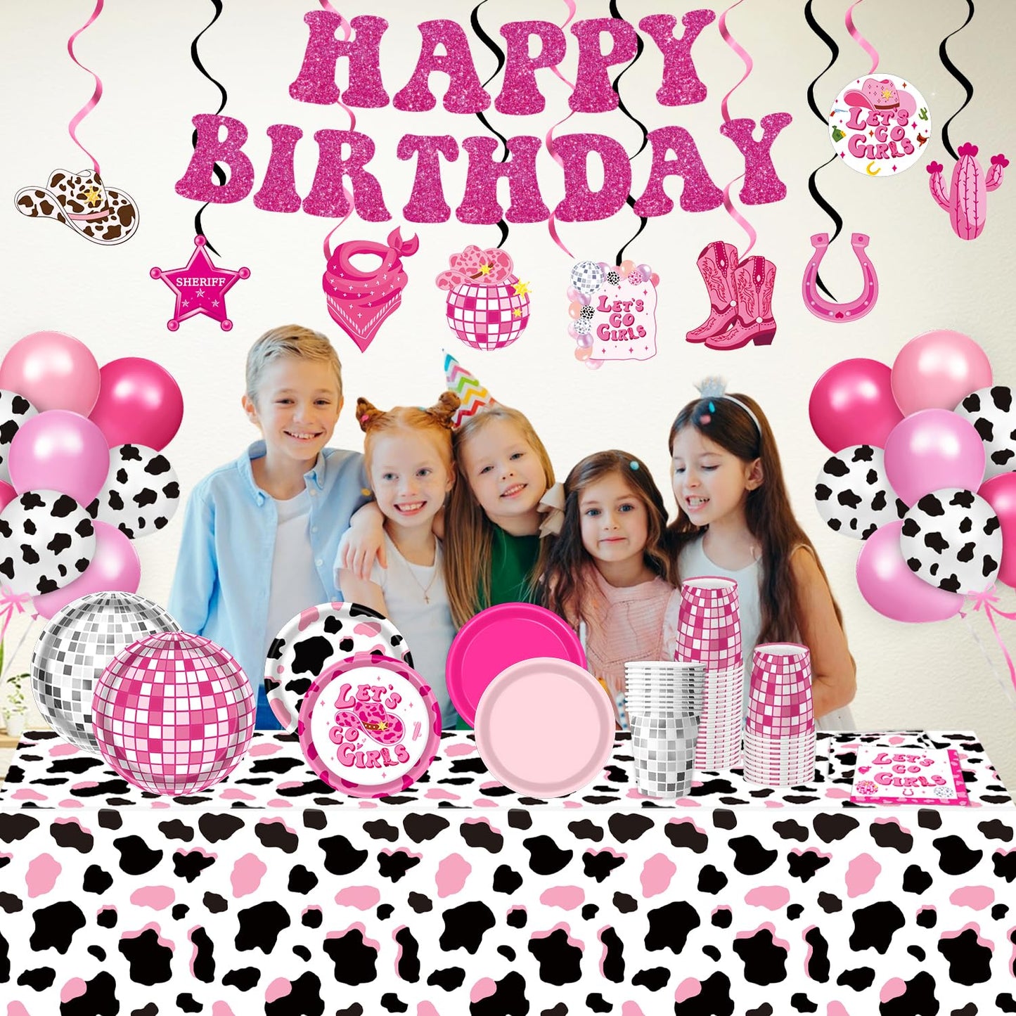 131 PCS Cowgirl Birthday Party Decorations Disco Cowgirl Party