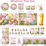 273 PCS Bear 1st Birthday Decorations All in One Baby Girl 1st