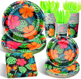 168 Pcs Tropical Nights Hawaiian Aloha Party Supplies 7 Inch 9 Inch