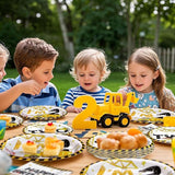 200Pcs Construction 2nd Birthday Party Supplies Construction Truck
