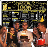 DARUNAXY 31st Birthday Black Gold Party Decoration, Back in 1995