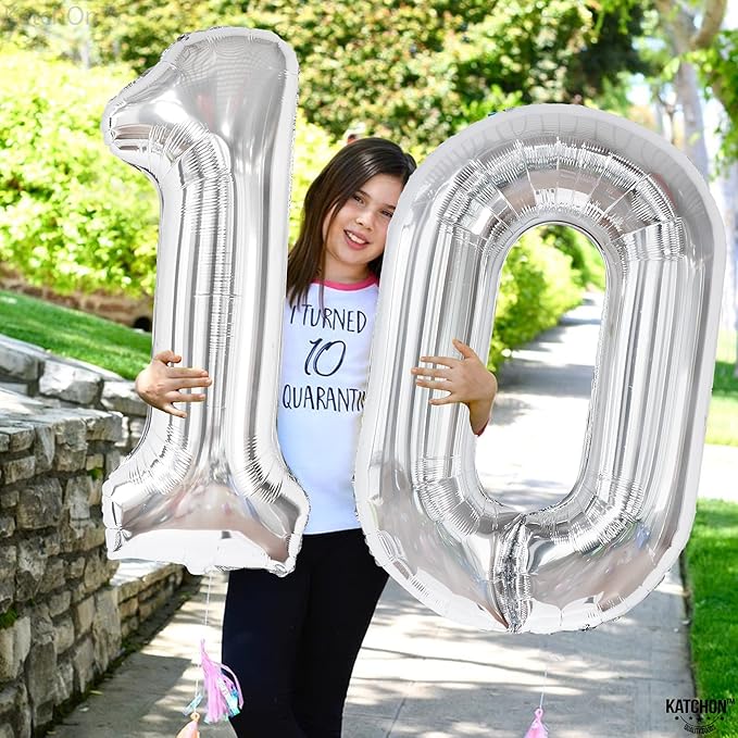 Giant, 40 Inch Silver Number 0 Balloon - Mylar 0 Number Balloon |