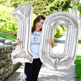 Giant, 40 Inch Silver Number 0 Balloon - Mylar 0 Number Balloon |