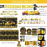 348 Pcs Construction 2nd Birthday Decorations Dump Truck Two Years