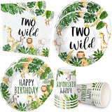 Jungle Animal Theme Two Wild Birthday Plates And Napkins Party