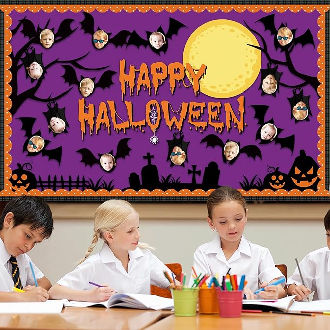 Happy Halloween Bulletin Board for Classroom Decoration Bat Pumpkin