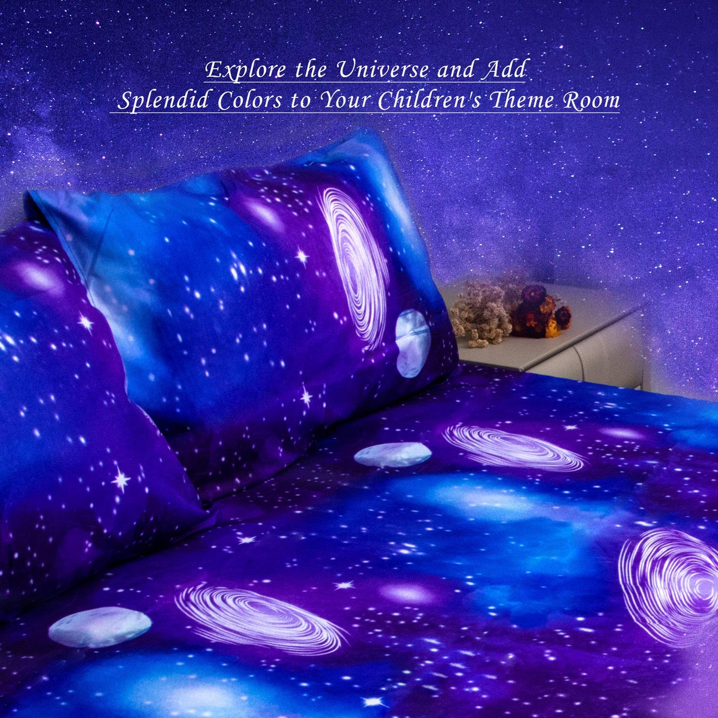 Bedlifes Galaxy Outer Space Sheet Set, Galaxy Themed, 3 pcs Including