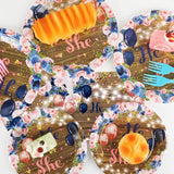 96 Pcs Gender Reveal Party Decorations Supplies He or She Tableware