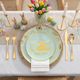 Festiva 175Pcs Easter Plates and Napkins Disposable - Green and Gold