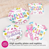 96Pcs Pool Party Decorations Pink Flamingo Pool Plates and Napkins