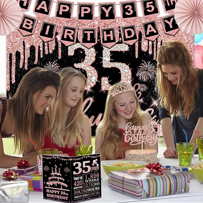35th Birthday Decorations for Women 32PCS 35th Birthday Party