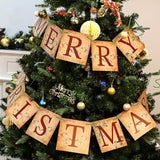 Merry Christmas Banner Vintage Christmas Garlands Decorations for