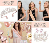 30th Birthday Decorations for Her 30th Birthday Sash and Crown Cake