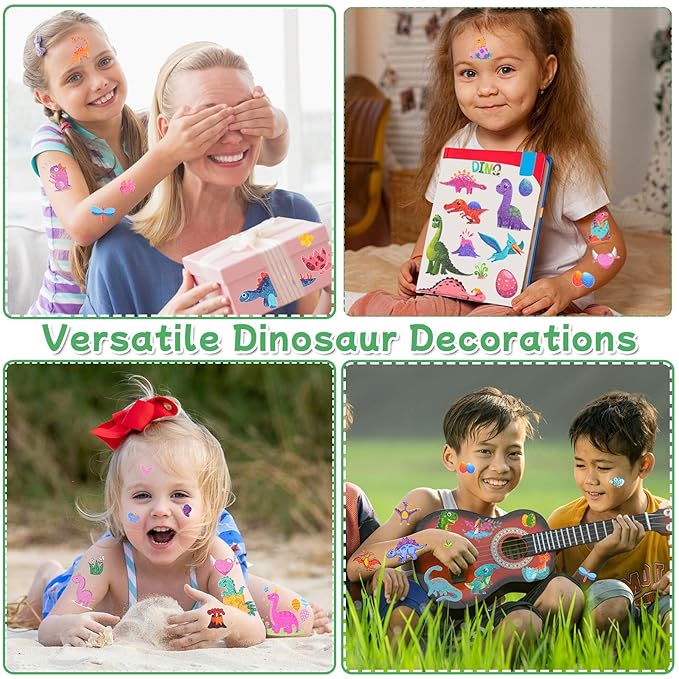Ozepao Dinosaur Glitter Temporary Tattoos for Kids - 160 Styles -