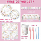 Boho Baby Shower Decorations 142Pcs Gender Reveal Plates Napkins