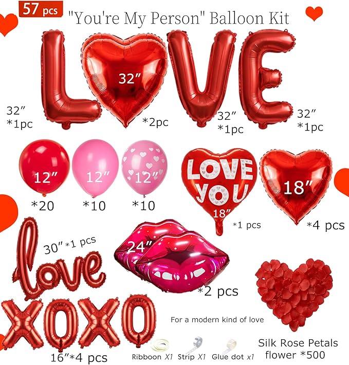 Valentine's day Balloon Garland kit 125Pcs Valentines Day Balloon
