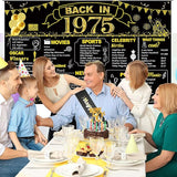 DARUNAXY 51st Birthday Black Gold Party Decoration, Back in 1975