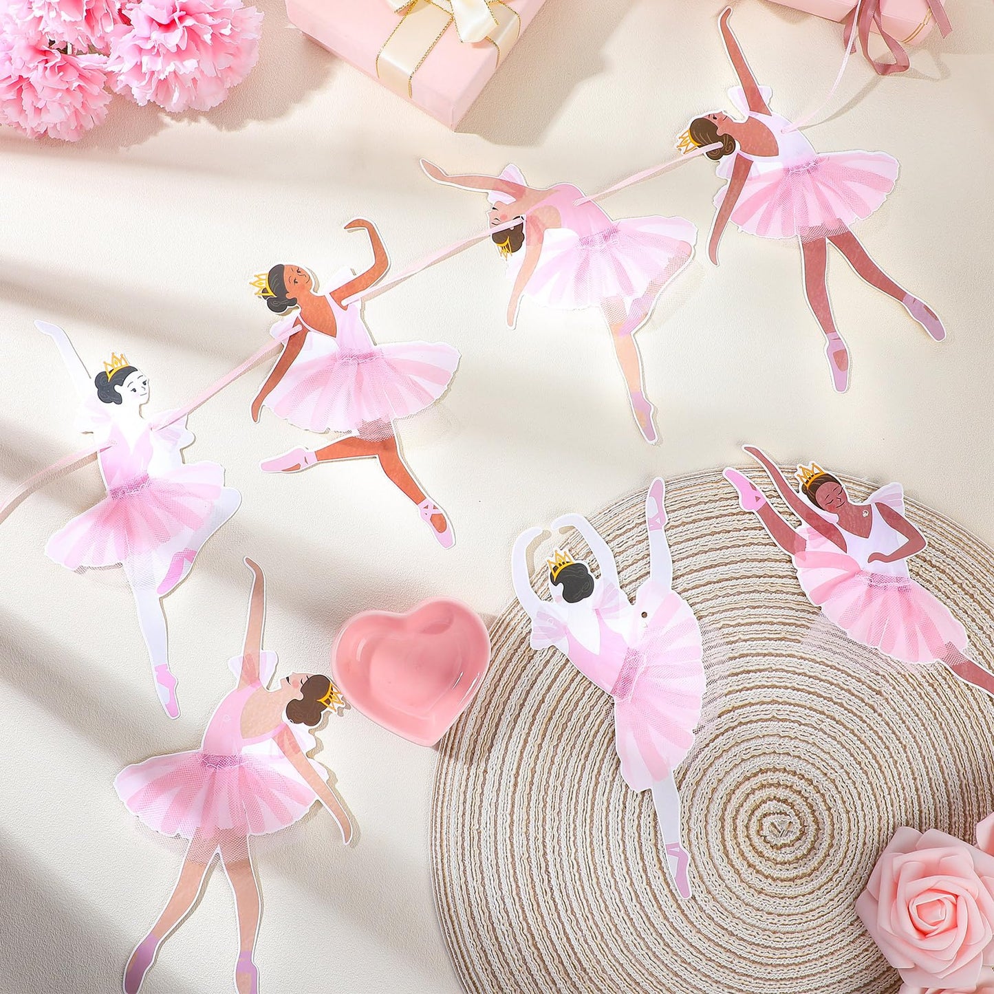 Trandraft 2 Pcs Ballerina Dancer Banner Ballet Dancing Hanging Garland