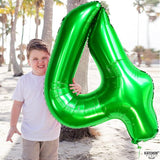 KatchOn, Dark Green Number 4 Balloons - 40 Inch | 4 balloon Green for