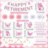14pcs Pink Retirement Party Decorations for Women Butterfly Pink