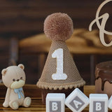 Boho Nude 1st Birthday Highchair Wood Bead Tassel Garland Conical