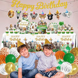 Safari Themed Party Decorations Tableware 198pcs Jungle Plates and