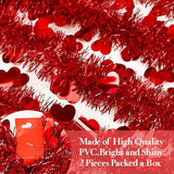66 FT Valentine's Day Heart Tinsel Garland Decoration Red Heart