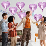 Purple Foil Heart Balloons, 12Pcs Lavender Purple Heart Shape Foil