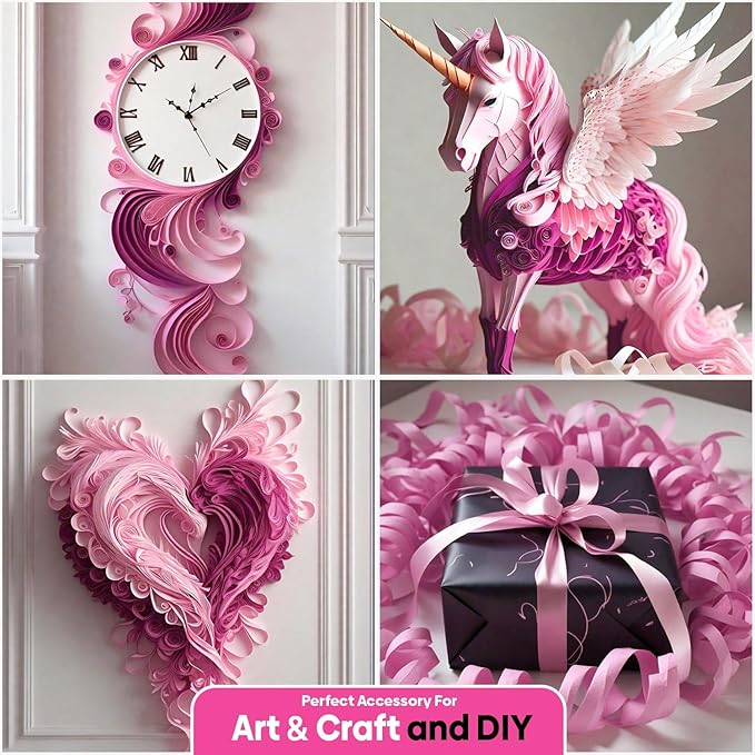 Captain Décor 4 Hot Pink Streamers, 328ft Crepe Paper Streamers Rolls