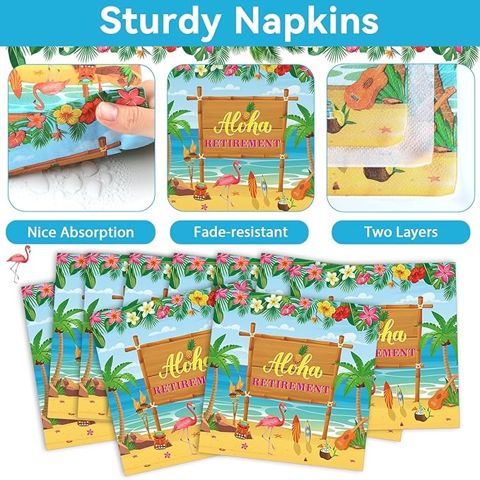 Tropical Hawaiian Luau Happy Retirement Party Decorations Aloha