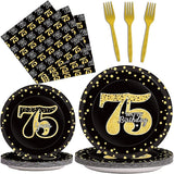 96 Pcs 75th Birthday Party Supplies 75th Birthday Tableware Plates