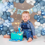 Amandir 173Pcs Dusty Blue Balloon Arch Garland Kit, Baby Light Dusty