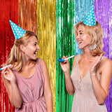5 Pack Rainbow Backdrop Party Decorations Tinsel Curtain Party