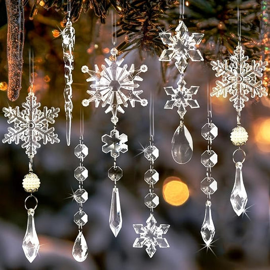 Christmas Tree Decoration Crystal Ornaments - 48pcs Acrylic Christmas