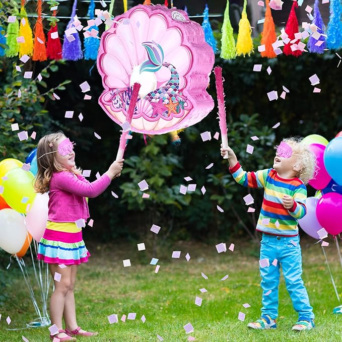 Seashell Mermaid Piñatas for Birthday Party Girl Sea Theme Piñata