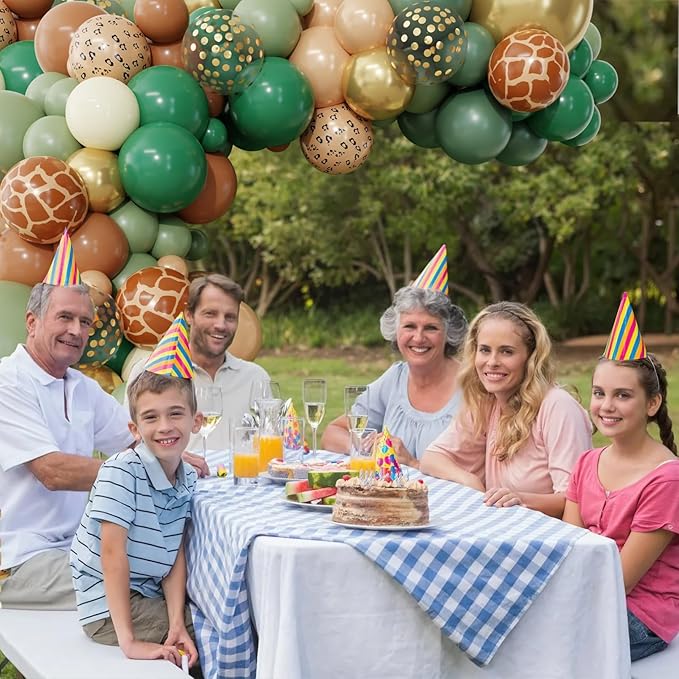 170Pcs Jungle Safari Balloons Arch Garland Kit Sage Green Brown