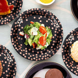 Black and Rose Gold Paper Plates and Napkins-200 Pack - Paper Plates